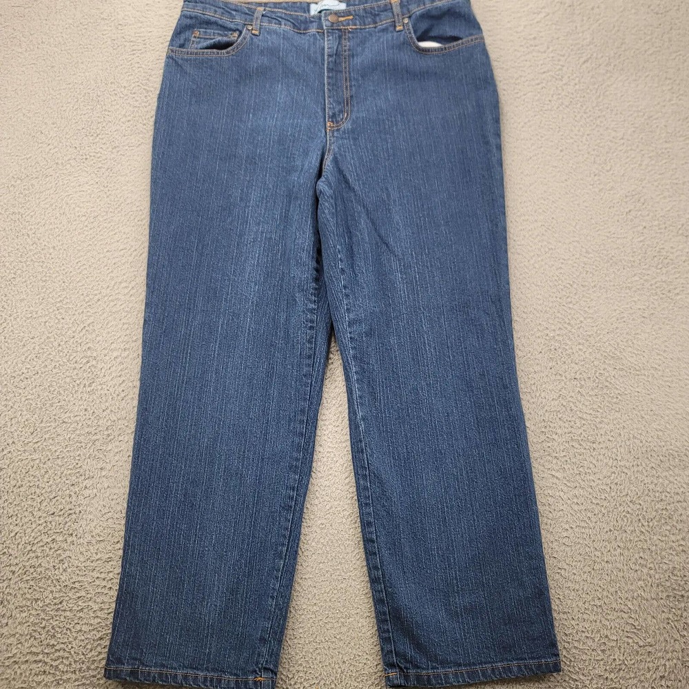 Kim Rogers Jeans Womens 16‎ Short Blue Denim Straight Leg Medium Wash